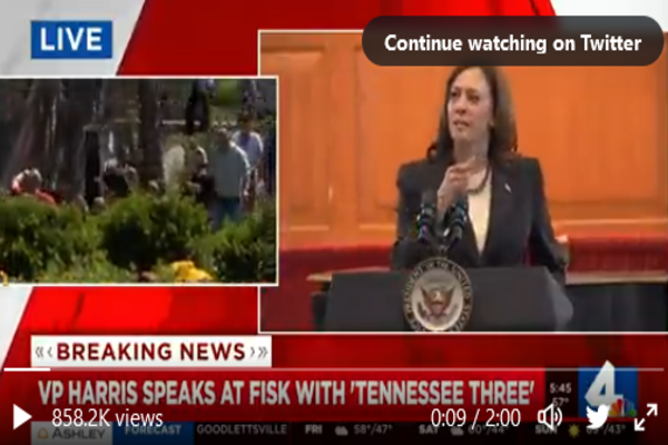 WATCH: Kamala Harris Screams With Rage During Speech, Defends TN Reps Storming Capitol