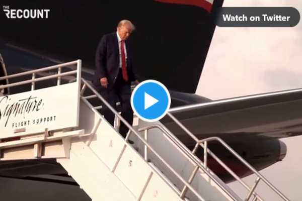 JUST IN: Trump Waves To Supporters After Landing In Fulton County To Face Arrest, Mugshot