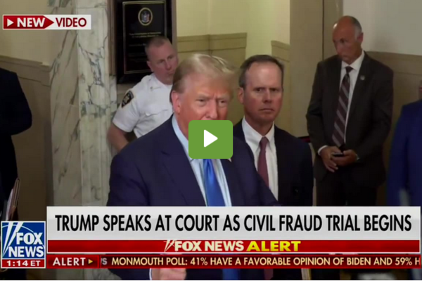 WATCH: Trump Gives Update During Trial Break, Makes The Press Laugh