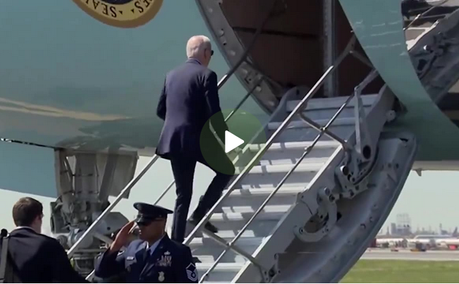 WATCH: Biden Nearly Takes A Nasty Fall On Air Force One ‘Short Stairs’