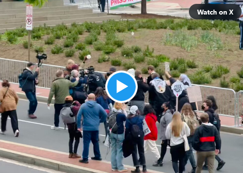 WATCH: Protesters Surround Biden’s White House Correspondents’ Dinner, Chant ‘Shame On You’