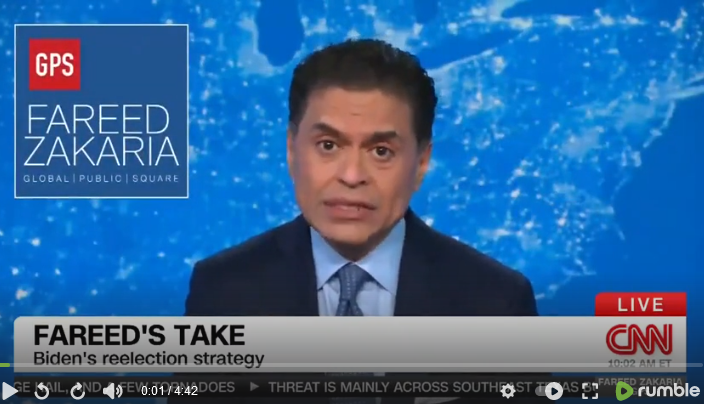 VIDEO: CNN’s Fareed Zakaria STUNS Viewers, Admits He Doesn’t Believe Biden Can Beat Trump